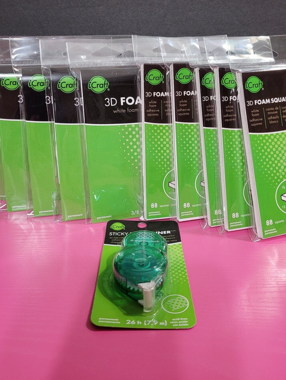 ICraft 3D Craft Foam Tape & Squares And Tape Runner Bundle Of 11 (1007)